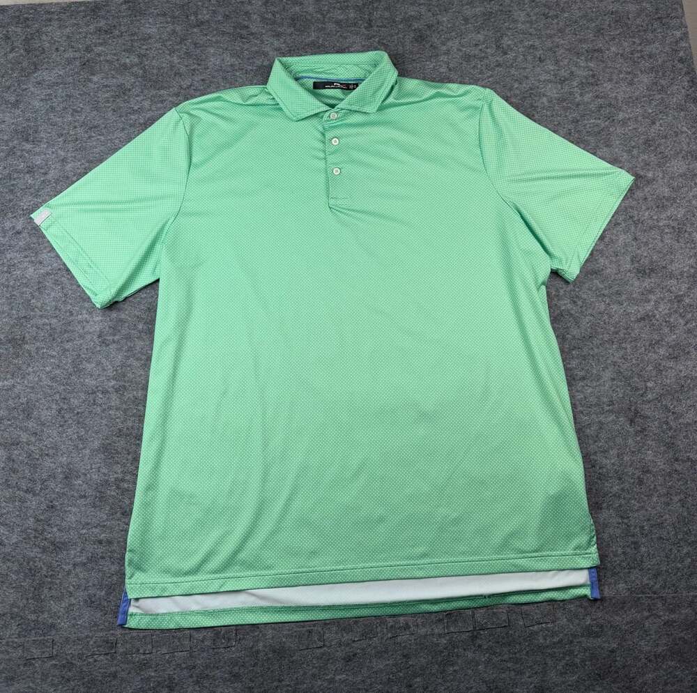 RLX Ralph Lauren Polo Shirt Size XL Green Polka Dot